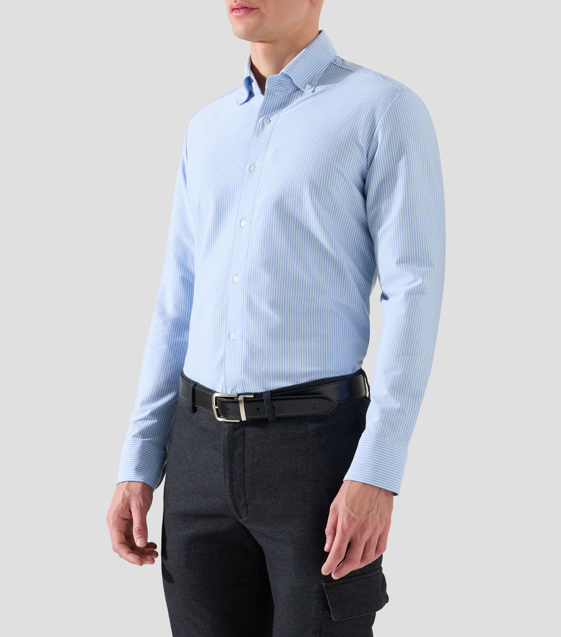 Camisa de rayas con manga larga Hombre